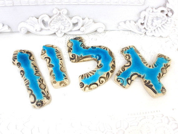 Ceramic Hebrew letters