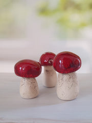 rRed ceramic mushrooms