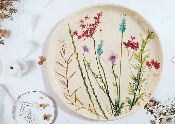 One Of A kind botanical decorative plate