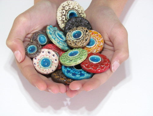Colorful ceramic cabochons