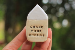 Miniature house Motivational quotes Inspirational quote Never give up - Ceramics By Orly
 - 2
