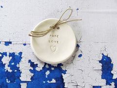 PURE LOVE wedding ring dish - Ceramics By Orly
 - 1