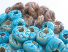 Turquoise and brown ceramic beads - Ceramics By Orly
 - 5