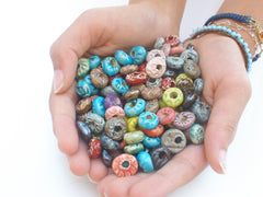 Turquoise and brown ceramic beads - Ceramics By Orly
 - 2