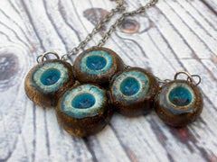 OOAK turquoise and brown ceramic jewelry - Ceramics By Orly
 - 3