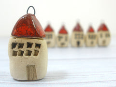 Miniature house pendant in a color of your choice - Ceramics By Orly
 - 2