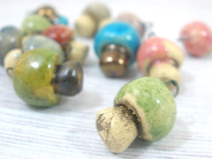 Miniature mushroom charm in a color of your choice - Ceramics By Orly
 - 2