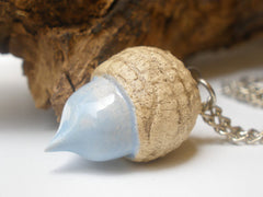 Acorn Jewelry – OOAK ceramic acorn necklace in a color of your choice - Ceramics By Orly
 - 4