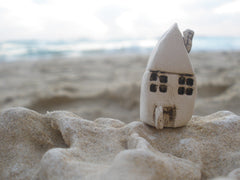 A tiny rustic ceramic beach cottage in a color of your choice - Ceramics By Orly
 - 2