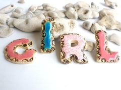 Designed letters in a color of your choice - Ceramics By Orly
 - 3