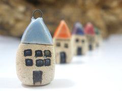 Miniature house pendant in a color of your choice - Ceramics By Orly
 - 3