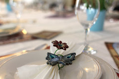 Flowers and butterflies handmade napkin rings - Ceramics By Orly
 - 4