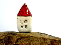 Red Love house Miniature houses Holiday gift - Ceramics By Orly
 - 1