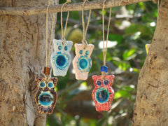 Ceramic ornament Ceramic Owl ornament in a color of your choice Outdoor ornament Indor ornament - Ceramics By Orly
 - 4