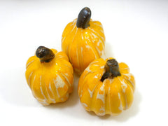 Yellow and white ceramic pumpkins - Ceramics By Orly
 - 3
