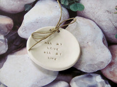 Wedding ring dish All my love All my life - Ceramics By Orly
 - 3