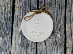 Be Mine Personalized wedding ring bearer Ring dish Wedding Ring pillow - Ceramics By Orly
 - 2