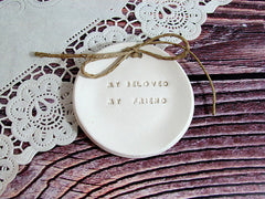 My beloved my friend Wedding ring bearer Ring dish Wedding Ring pillow - Ceramics By Orly
 - 3