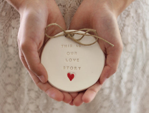 Wedding ring dish – This is our love story Ring bearer Wedding Ring pillow