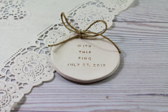 Personalized wedding ring dish With this ring alternative wedding Ring pillow - Ceramics By Orly
 - 3