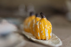 Yellow and white ceramic pumpkins - Ceramics By Orly
 - 4