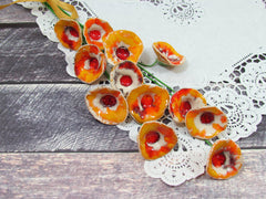 Fall decor Ceramic flowers A beautiful handmade ceramic orange, yellow and red flowers set - Ceramics By Orly
 - 5