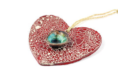 Decorate your Christmas tree with a beautiful handmade ceramic heart ornament, Wedding reception - Ceramics By Orly
 - 3