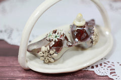 Birds Wedding Cake Topper, Personalized Wedding Cake Topper, Kissing Birds Clay Figurine - Ceramics By Orly
 - 9