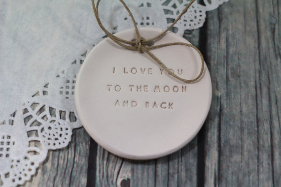 I love you to the moon and back ring dish