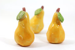 Yellow Ceramic pears, Home decor, Cottage chic, Decorative ceramic pear, Ceramic fruit, Hostess gift, Spring decor, Table centerpiece - Ceramics By Orly
 - 1