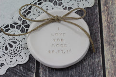 I love you more Wedding ring dish - Ceramics By Orly
 - 3