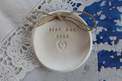 Best day ever Wedding ring dish - Ceramics By Orly
 - 5