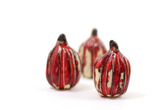 Red and white ceramic pumpkins - Ceramics By Orly
 - 2