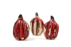 Red and white ceramic pumpkins - Ceramics By Orly
 - 4