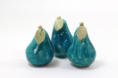 Aqua Ceramic pears Cottage chic Shabby chic Table centerpiece, Wedding reception - Ceramics By Orly
 - 3