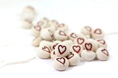 Valentine's Day Heart favor Wedding favors Round heart pebbles Bridesmaids gift Shower gift - Ceramics By Orly
 - 3