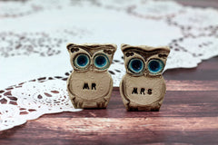 Owls Wedding cake topper -Mr & Mrs owls Cute cake topper Wedding gift - Ceramics By Orly
 - 5