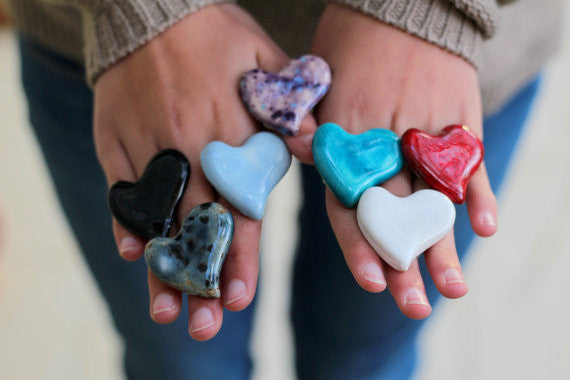 Heart ring - Ceramic jewelry - Ceramic ring - Valentine's day gift - Geometric ring - Sweetheart ring