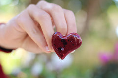 Marsala heart ring Ceramic jewelry Ceramic ring Red heart ring - Ceramics By Orly
 - 4