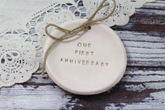 Our first anniversary Anniversary gift Ring dish Ring bearer 1st anniversary gift - Ceramics By Orly
 - 5
