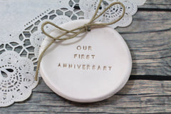 Our first anniversary Anniversary gift Ring dish Ring bearer 1st anniversary gift - Ceramics By Orly
 - 2