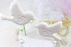 I do Me too Bird Wedding cake topper Love birds wedding cake topper Anniversary gift - Ceramics By Orly
 - 1