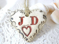 Personalized bridal bouquet charm with your initials - Ceramics By Orly
 - 2