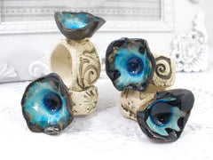 OOAK decorative handmade napkin rings set - Ceramics By Orly
 - 4
