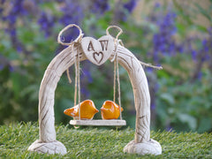 Cake toppers wedding – Custom rustic swing wedding cake topper Bird cake topper - Ceramics By Orly
 - 4