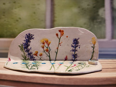 Botanical ceramic Hanukka Menorah