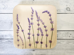 Unique Ceramic Matzah Plate with real flowers