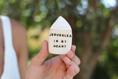Jerusalem in my heart miniature house Israel gifts - Ceramics By Orly
 - 2