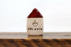 I love Tel Aviv miniature house Israel gifts - Ceramics By Orly
 - 3