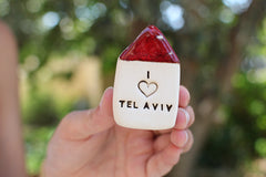 I love Tel Aviv miniature house Israel gifts - Ceramics By Orly
 - 2